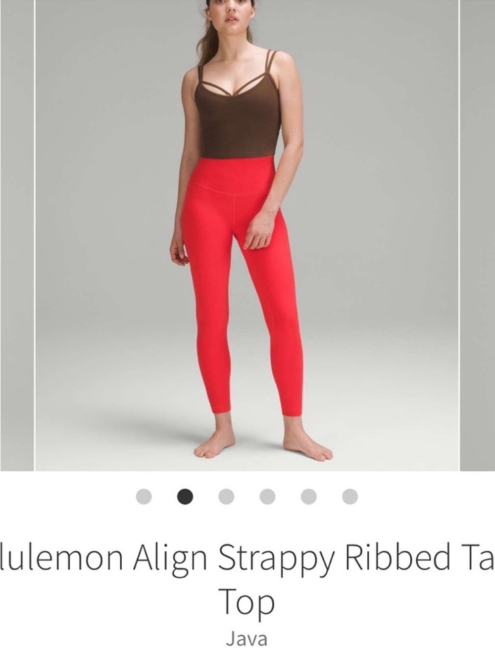 Lululemon Align Strappy Ribbed Tank Top Java Sz 8